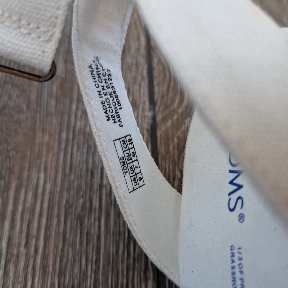 TOMS New Marisela Wedge Sandal Floral White Size 9 Spring - Picture 9 of 9